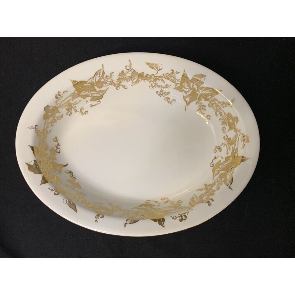 Minton “Lothian” Bone China (England) Gold Gilt Serving Dish 10” c.1950s